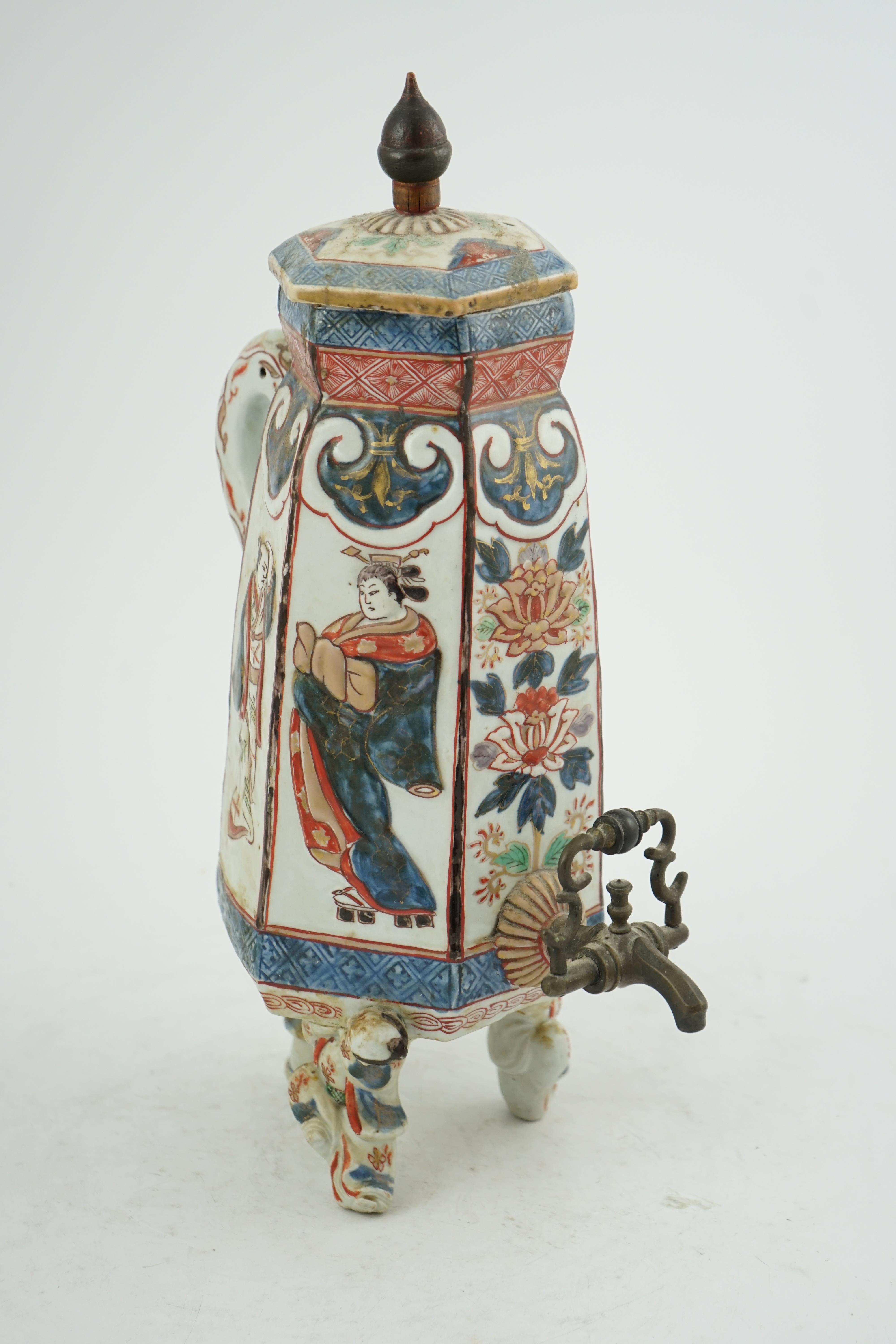 A Japanese Imari style coffee pot, Hizen ware, c.1700-1730